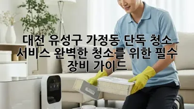 대전 유성구 가정동 단독 청소 서비스: 완벽한 청소를 위한 필수 장비 가이드