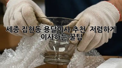 세종 집현동 용달이사 추천 🚚 저렴하게 이사하는 꿀팁!
