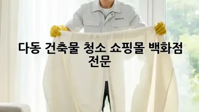 다동 건축물 청소💎 쇼핑몰, 백화점 전문🧹